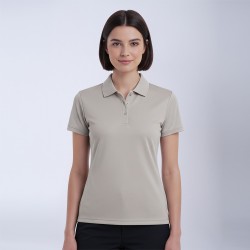 Remera Polo Dry Dama Gris Melange