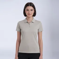 Remera Polo Dry Dama Gris Melange