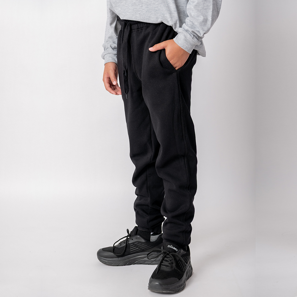 Pantalón Felpa Unisex Niño Negro