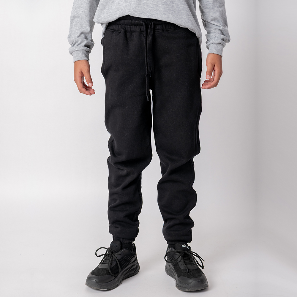 Pantalón Felpa Unisex Niño Negro