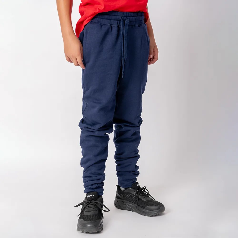 Pantalón Felpa Unisex Niño Azul Marino