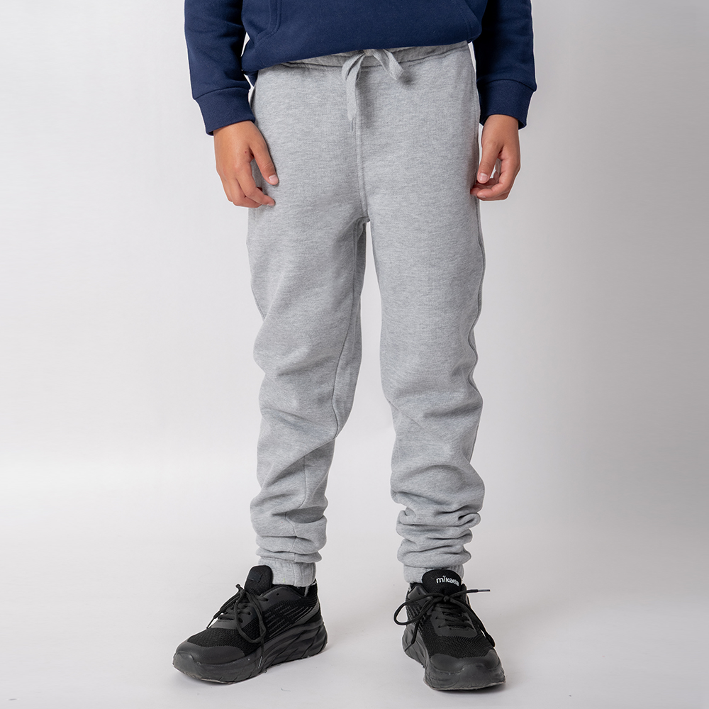 Pantalón Felpa Unisex Niño Gris Melange