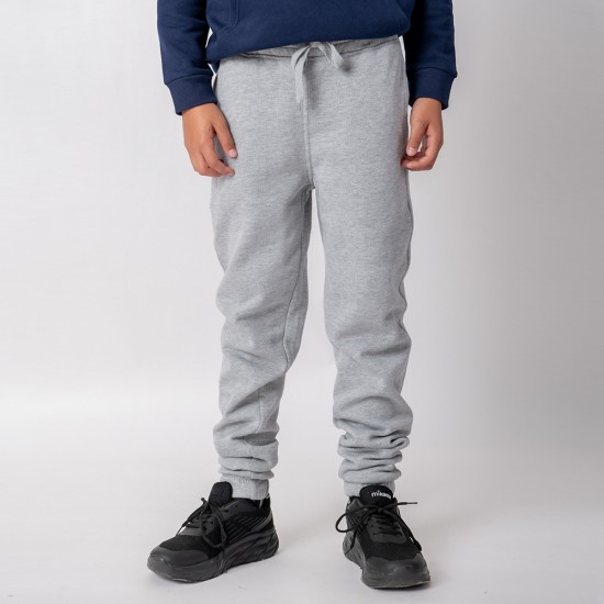 Pantalón Felpa Unisex Niño Gris Melange