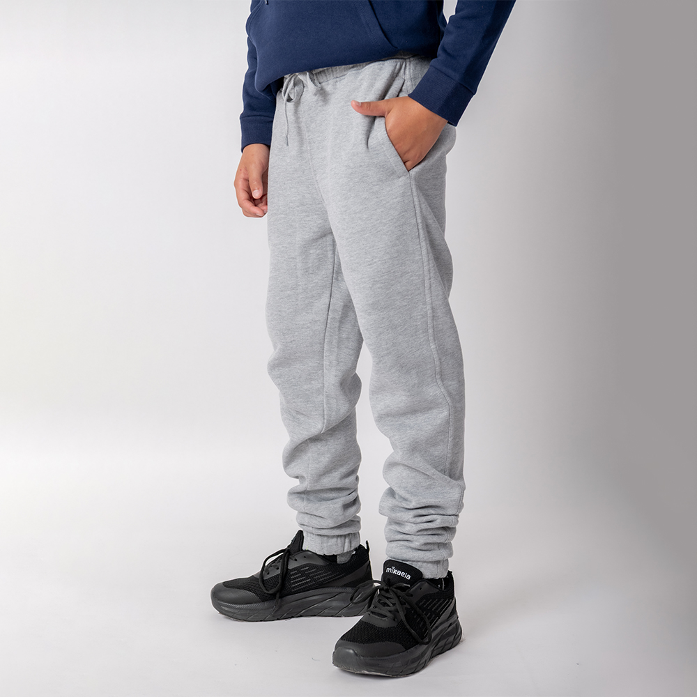 Pantalón Felpa Unisex Niño Gris Melange