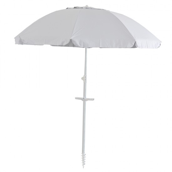 Sombrilla de Playa con Anclaje 2m Blanco